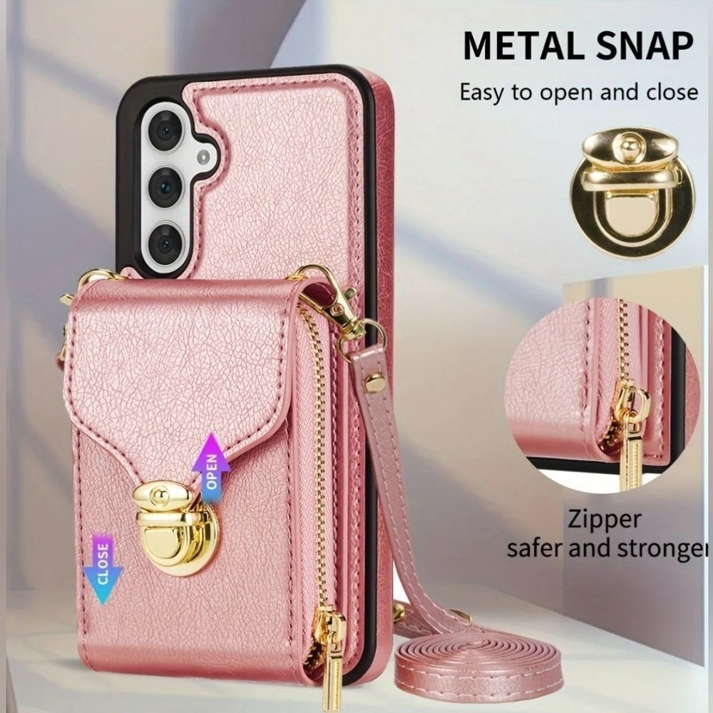 SAMSUNG ANDROID Black Zipper Wallet Phone Case - Picture 4 of 11